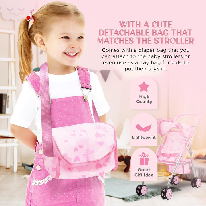 Juego de cochecito, columpio y cuna para muñeca bebé, juego de acce...