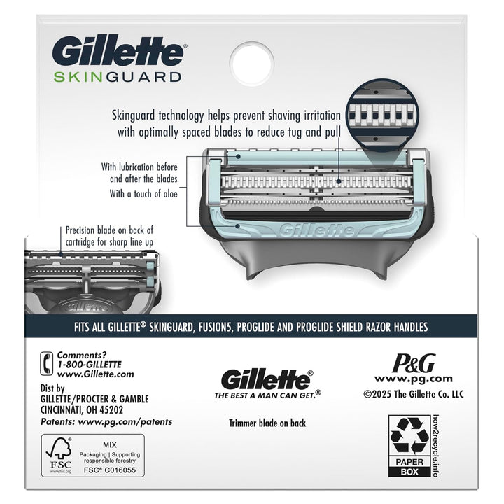 Gillette SkinGuard - Cuchillas de afeitar para hombre, 4 recambios...