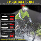 Faro LED recargable por USB, 1000 lúmenes, 230°, haz ancho con luz trasera roja, luz de diadema súper brillante, faros impermeables para camping, senderismo, casco duro, paquete de 2