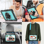SEYMAC stock Funda para Samsung Galaxy Tab A11+ Plus/A9+ Plus de 11 pulgadas, funda de protección contra caídas de cuerpo completo con protector de pantalla y soporte para lápiz [correa de mano