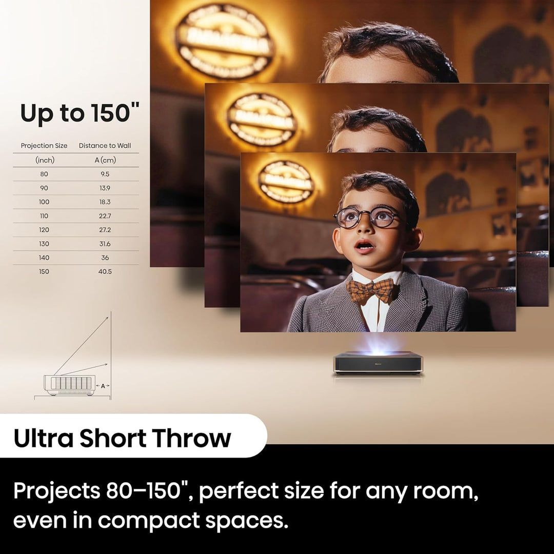 Hisense PT1 Proyector láser triple de distancia ultracorta, UHD 4K,...