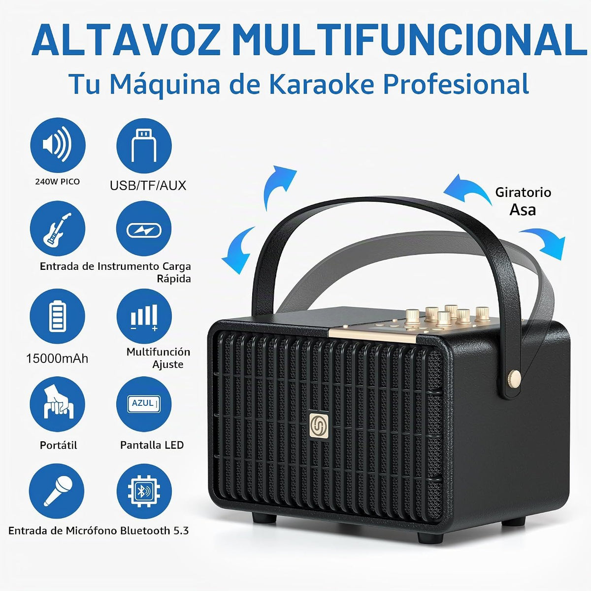 Altavoz Bluetooth portátil 240W de potencia pico Altavoz inalámbrico potente