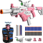 SOFITEN Pistola de juguete con rifle de francotirador automático con kit de chaleco táctico, juguete de alcance, juguetes de dardos de espuma con 120 dardos IR y linterna, juego de actividades al aire libre, regalo de cumpleaños y Navidad para niños a par