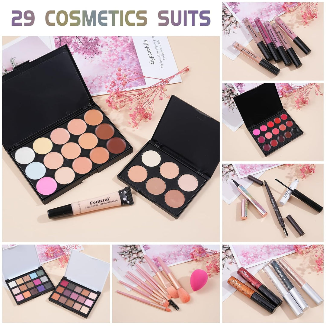 Pomcral Kit de maquillaje todo en uno, juego de maquillaje para ado...