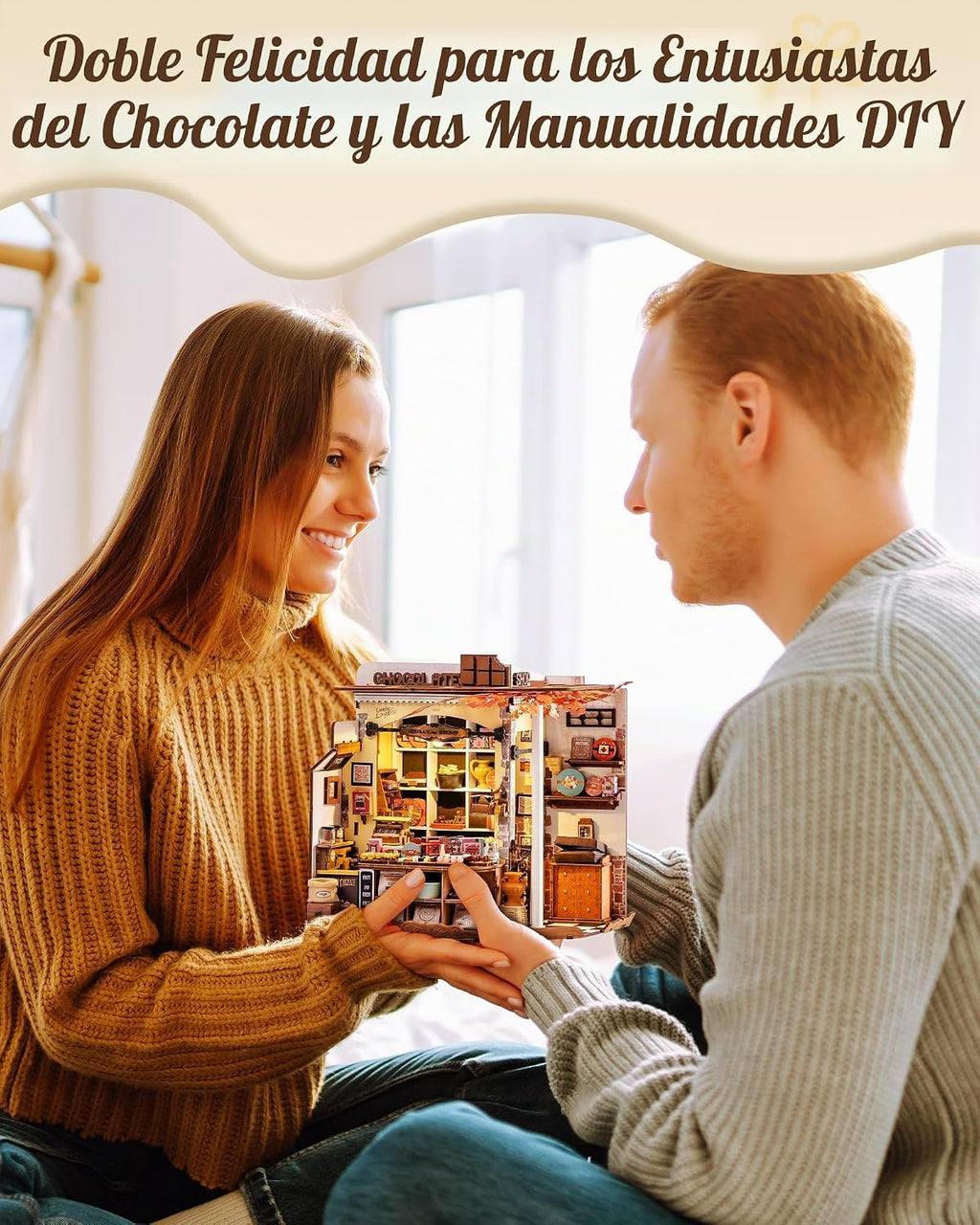 Rolife Kit de Casa en Miniatura DIY Henry's Chocolate Shop, Casa Pequeña Book Nook para Decoración de Estantería, Kit de Construcción de Modelos Rompecaabezas 3D para Adolescentes, Regalos de