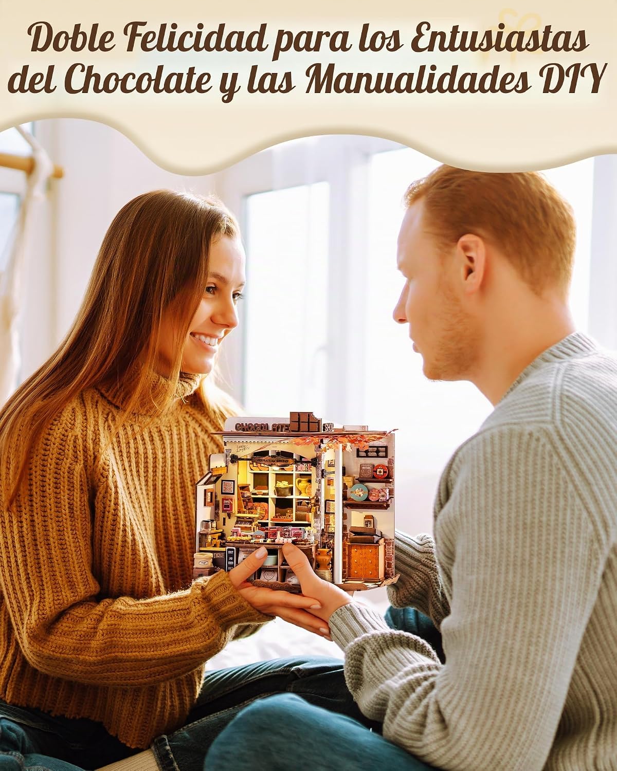Rolife Kit de Casa en Miniatura DIY Henry's Chocolate Shop, Casa Pequeña Book Nook para Decoración de Estantería, Kit de Construcción de Modelos Rompecaabezas 3D para Adolescentes, Regalos de