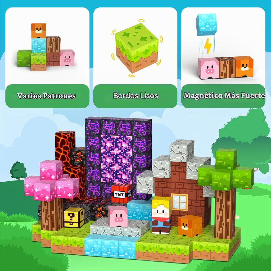 200 bloques magnéticos magnéticos cubos de construcción regalos de