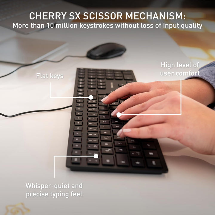Cherry KC 6000 Slim teclado - Interfaz USB - Inglés (EE. UU.) - Int...