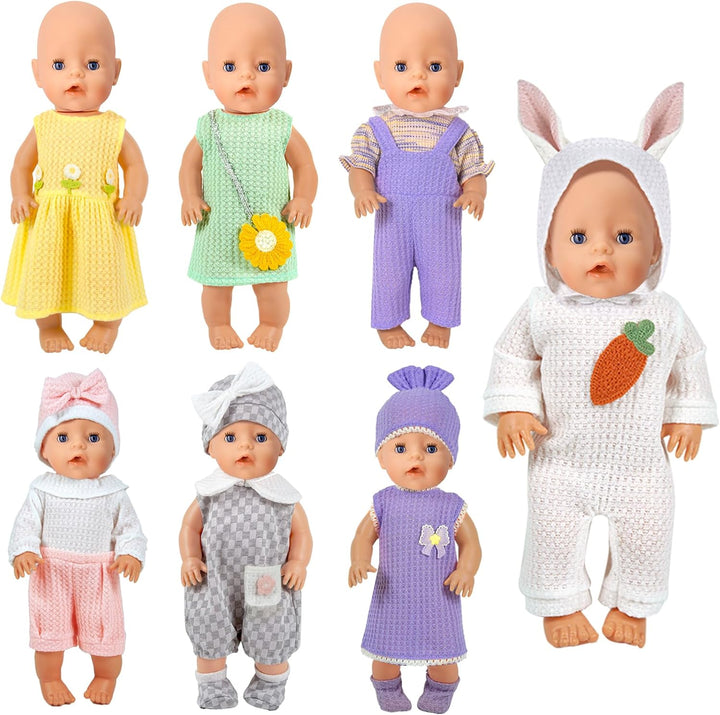 7 juegos de ropa para muñeca bebé, ropa de muñeca Reborn de 14 a 18...