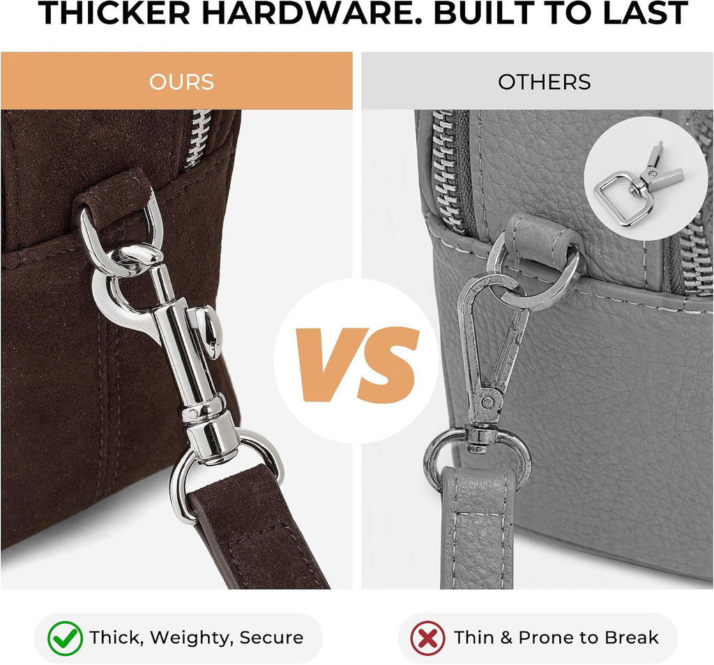 Bolsos cruzados de cuero genuino para mujer, bolso pequeño antirrobo para