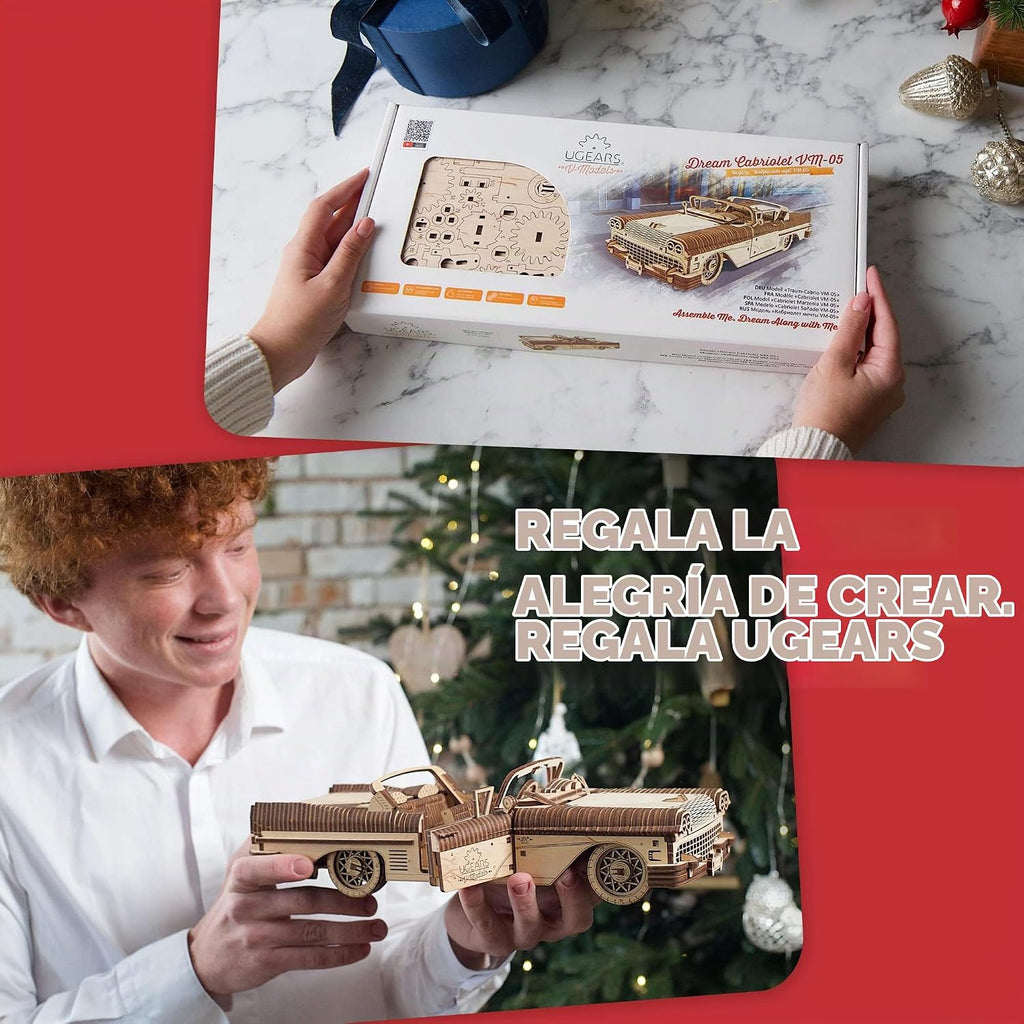UGEARS Dream Cabriolet VM-05 - Rompecabezas de madera 3D para adultos