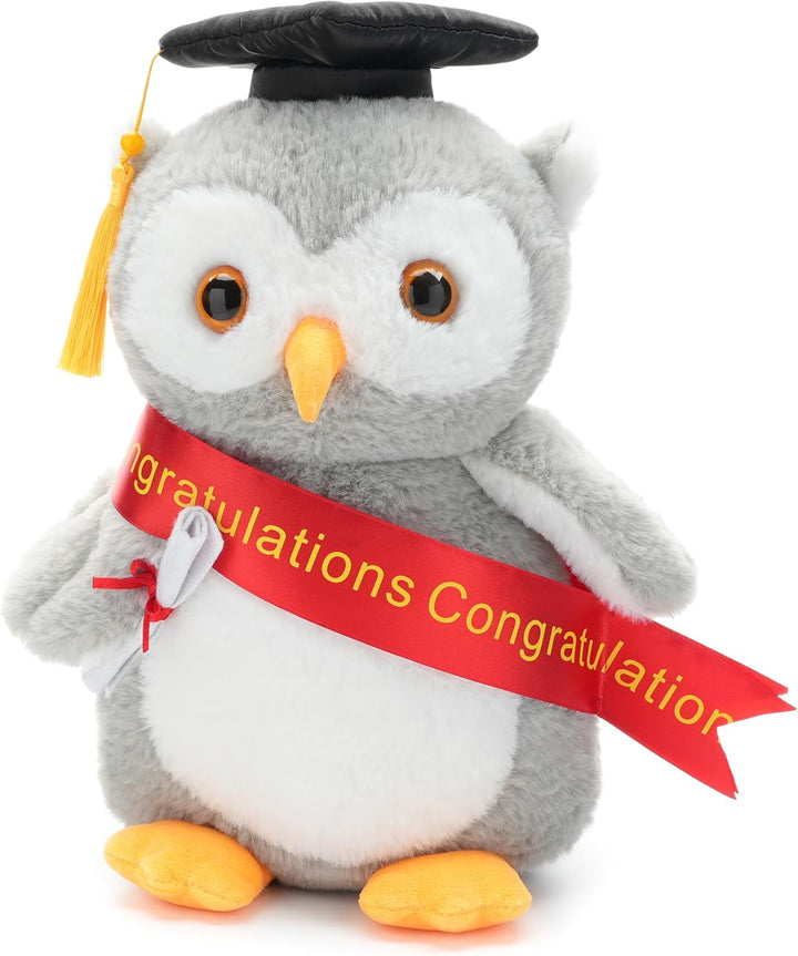 WEIGEDU Juguete de peluche de búho de graduación con birrete doctor...