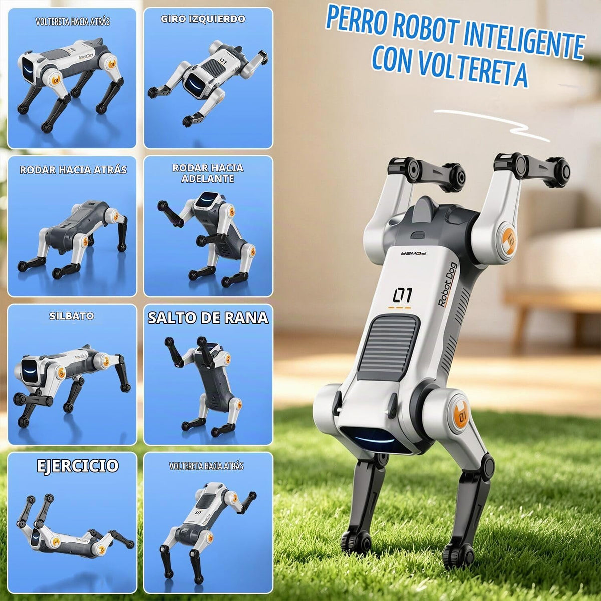 Smart Robot Stunt - Juguetes interactivos para perros STEM con control remoto y de voz, acciones y programación realistas, diseño duradero para niños, para niños y niñas de 6, 7, 8, 9, 10 años