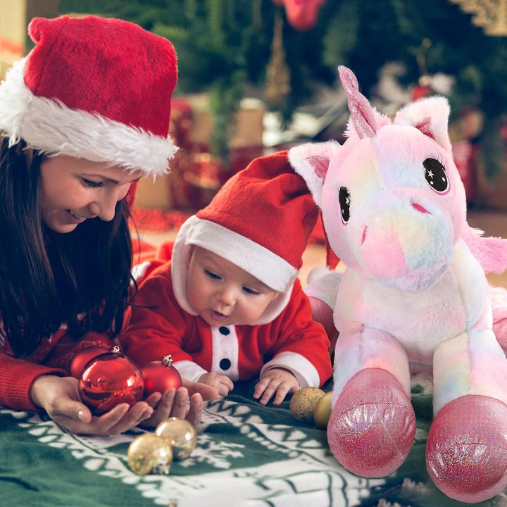 Tezituor Juguetes de peluche de unicornio gigante de 32 pulgadas, l...