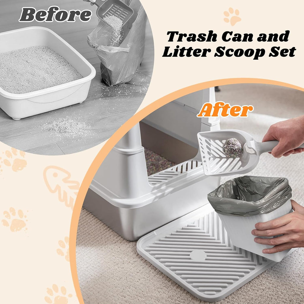 Caja de arena de acero inoxidable con tapa | Caja de arena para gatos