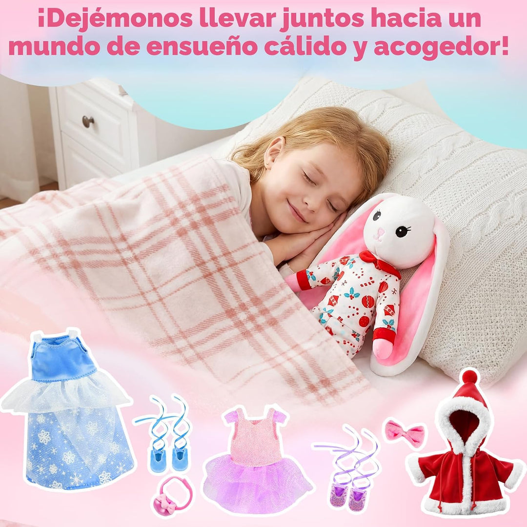 Muñeca bailarina de peluche para niñas de 3 a 8 años, conejito de p...