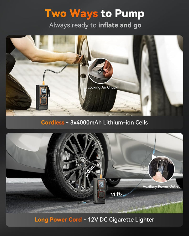 WOLFBOX Inflador de neumáticos inalámbrico, compresor de aire portá...