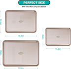 Juego de Bandejas para Hornear Baker's Secret, 3x Hojas para Galletas para Horno, Textura de Diamante Premium Flujo de Aire, Juego de 3 Bandejas para Hornear, Extra Gruesas de 0.6mm con Base de