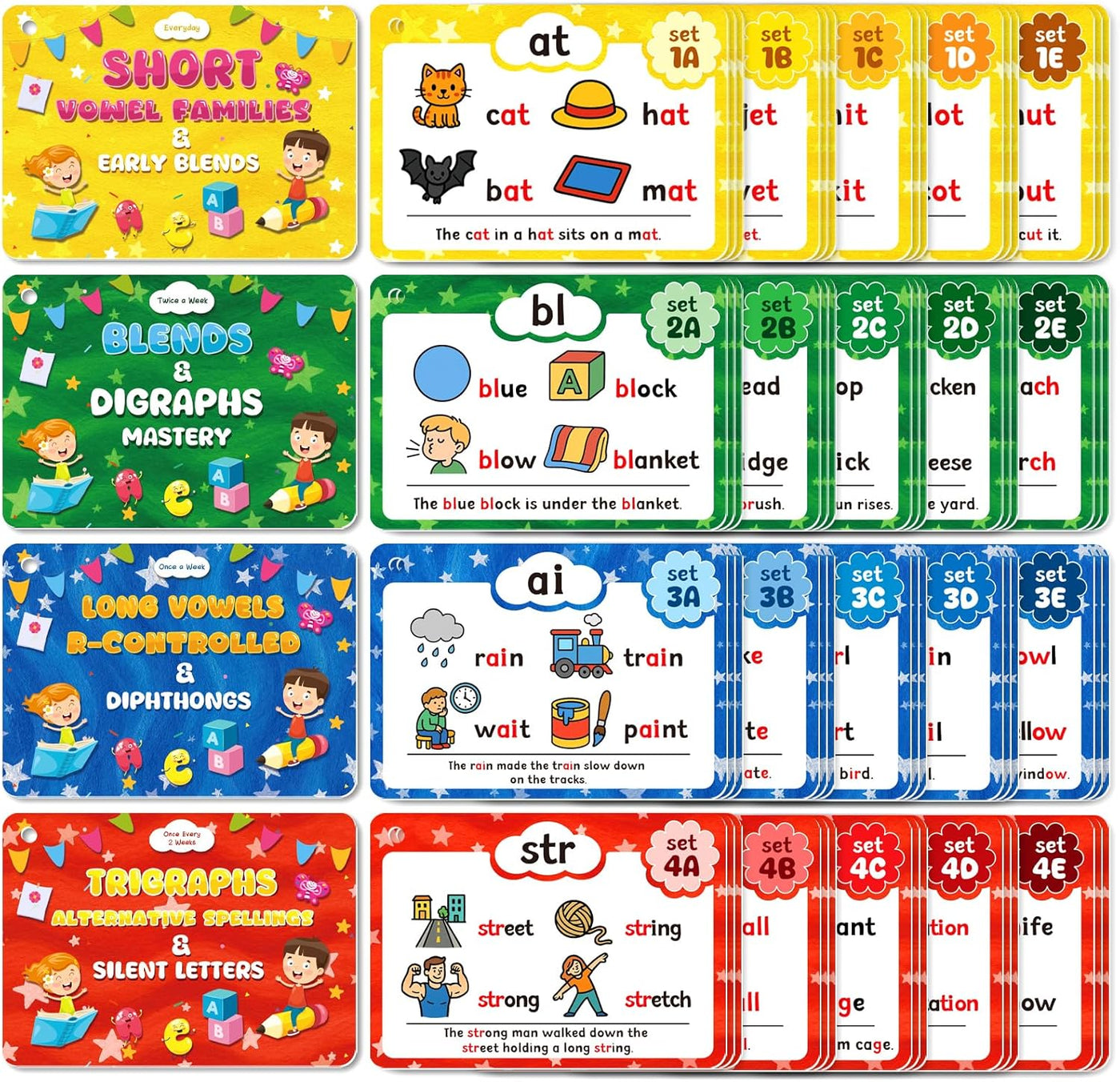 Tarjetas flash fonéticas tarjetas flash de palabras a la