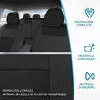 BDK PolyPro - Juego completo de fundas de asiento de auto en carbón invertido, fundas para asiento delantero y trasero divididos para autos, fácil de instalar, juego de fundas para asientos de auto y