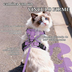 rabbitgoo Cat Harness y Leash Set, Escape Proof Vest, Purr-ple Daisy