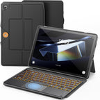 INFILAND Funda de teclado para Samsung Galaxy Tab A11+/A9+ 5G con retroiluminación de 7 colores y trackpad de alta precisión, funda de teclado desmontable delgada y portátil para Tab A11 Plus de 11 pulgadas (negro)