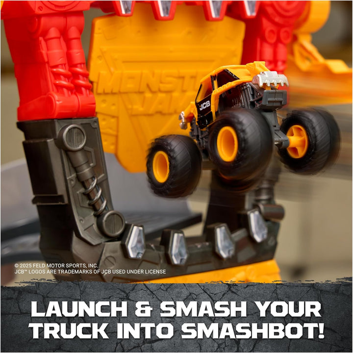 Monster Jam Smash &amp; Bash SmashBot Playset con lanzador, exclusi...