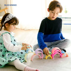 BLUE GINKGO - Rompecabezas de silicona de arco iris | Juego de anidación Montessori | Juguetes sensoriales apilables para niños y niños pequeños – 10 capas (Vibrante)