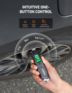 AstroAI Medidor digital de presión de neumáticos, 230 PSI, 4 ajustes, resistente para coche y bicicleta con linterna LCD retroiluminada más grande y antideslizante, negro (paquete de 2)