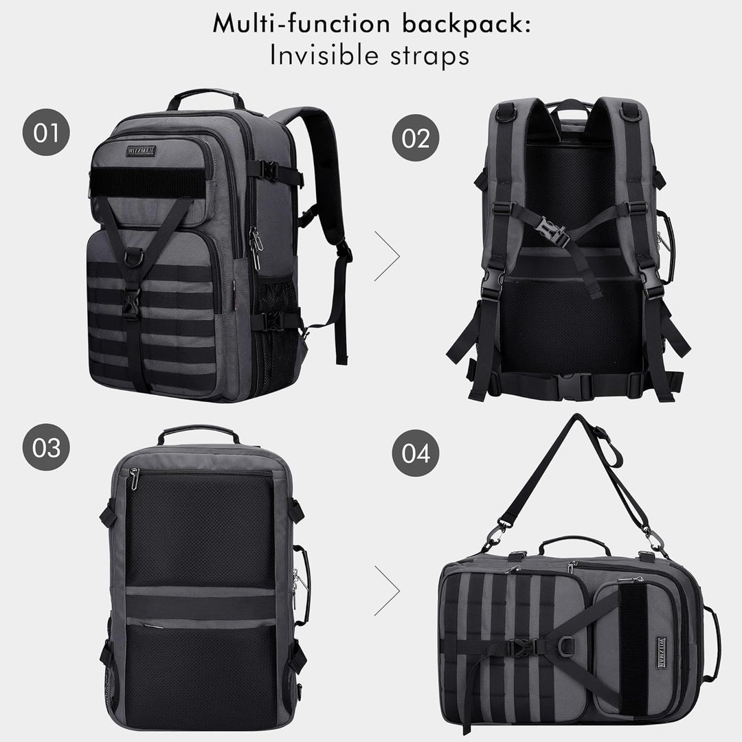 WITZMAN - Mochila de viaje para llevar a bordo para hombres, conver...