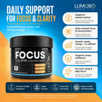 Lumobo Focus - Suplemento cerebral nootrópico sin cafeína