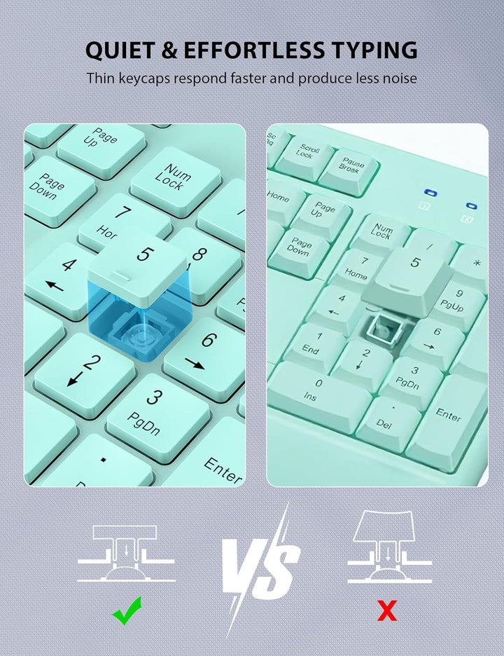 Combo de teclado y mouse inalámbricos, teclado ergonómico de tamaño...