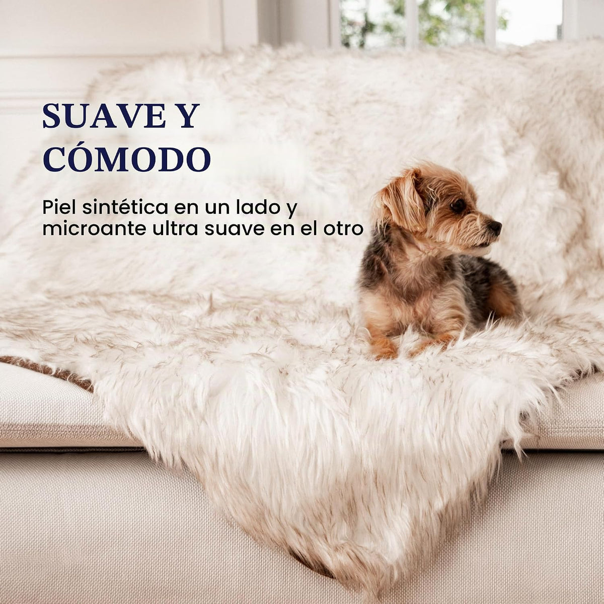 PupProtector - Manta impermeable, color blanco/marrón