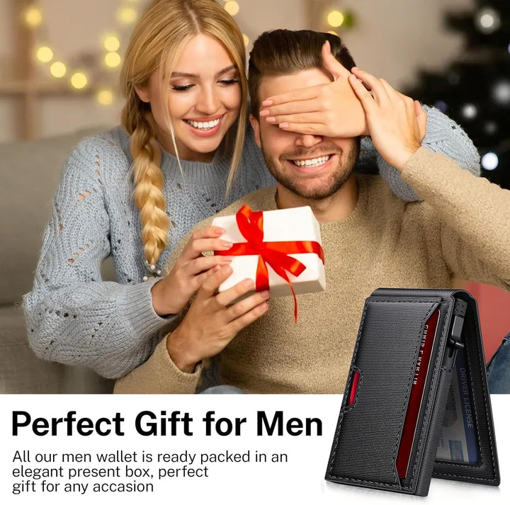 Meridova Cartera para hombres con clip para dinero, soporte delgado...