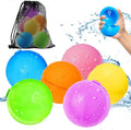 6 globos de agua reutilizables – Bolas de agua de llenado rápido para niños de 4 a 8 años – Bomba de agua autosellante recargable para fiesta de verano, piscina, juguetes de playa al aire libre para niños de 8 a 12 años
