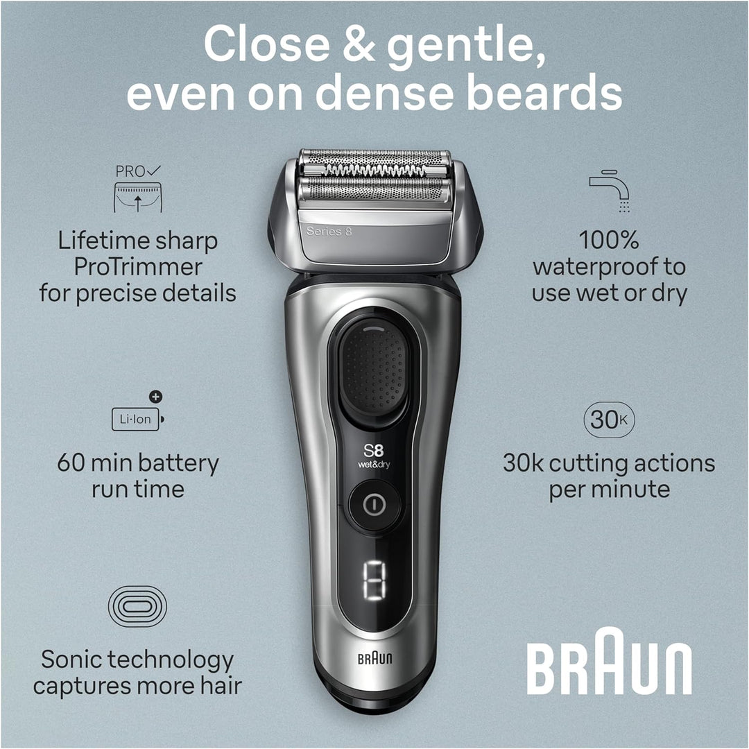 Braun - Maquinilla de afeitar eléctrica para hombre, serie 8 8517s...