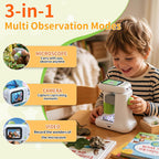 Microscopio para niños, 2.4" HD 1080P y 1000X juguete STEM