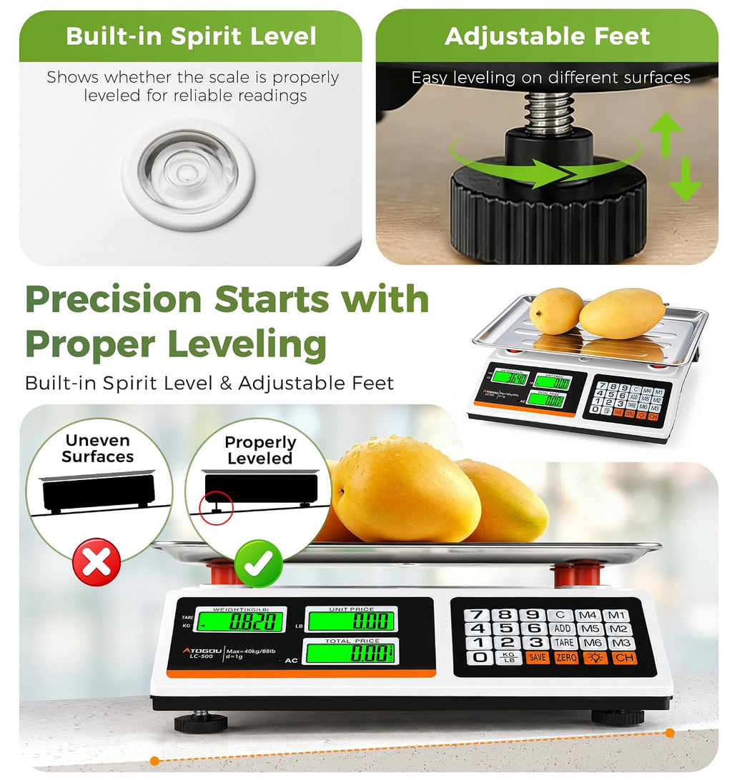 Escala de computación del precio de 1g/88lb, báscula comercial de la