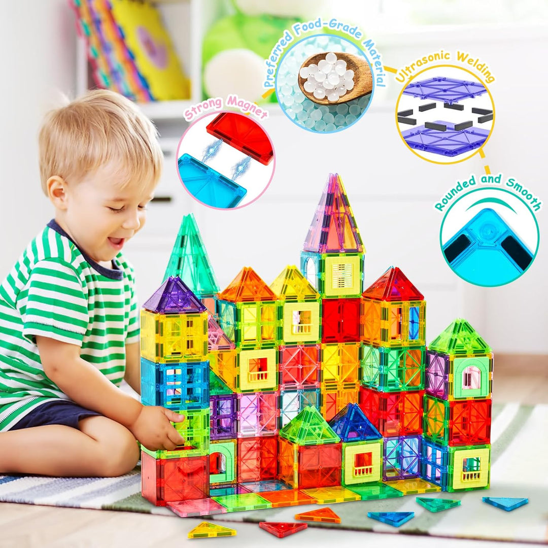 Azulejos magnéticos de construcción para niños 100 bloques