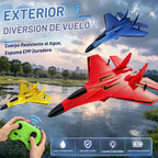 MAXBECK Avión inalámbrico de juguete con luces Su-35 Rc planeador de 2 canales 2.4 GHZ, aviones de control remoto de espuma al aire libre para aviones Hobby Rc
