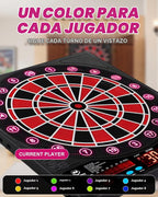 Electronic Dart Board con Cabinet Set, Dartboard con 8-Player Color Light