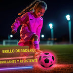 Pelota de fútbol que brilla en la oscuridad | Regalo deportivo para niñas de 6 a 15 años | Pelota LED iluminada con 3 baterías extra y bomba | Baterías preinstaladas | Tamaño 5 | Regalo de diversión