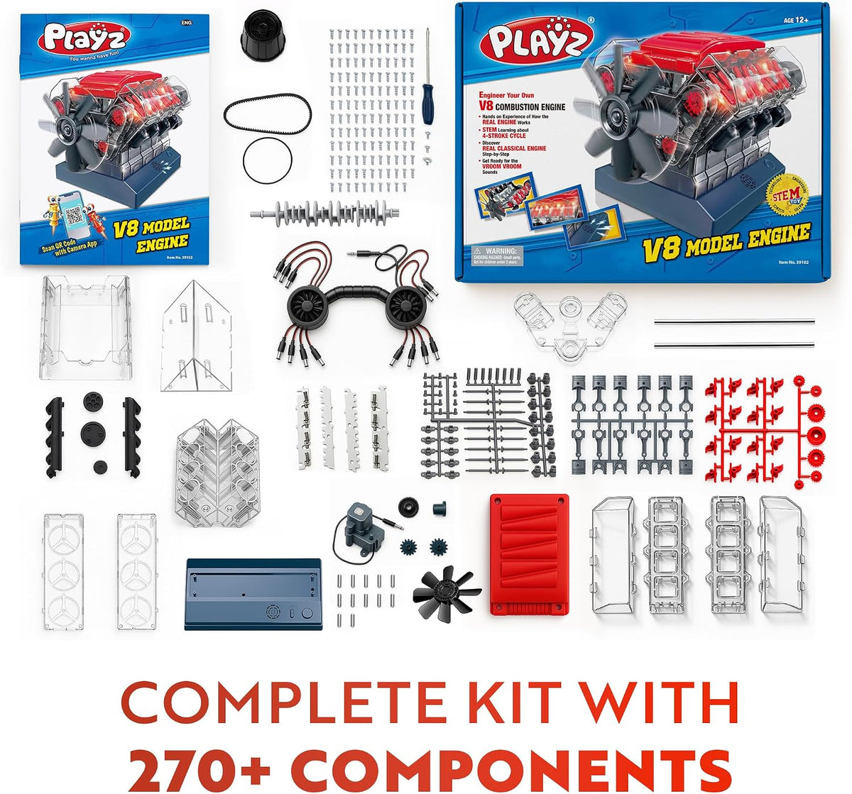 Playz Large V8 Engine Model Kit Build tu Own Mini V8 Engine kit ese Runs