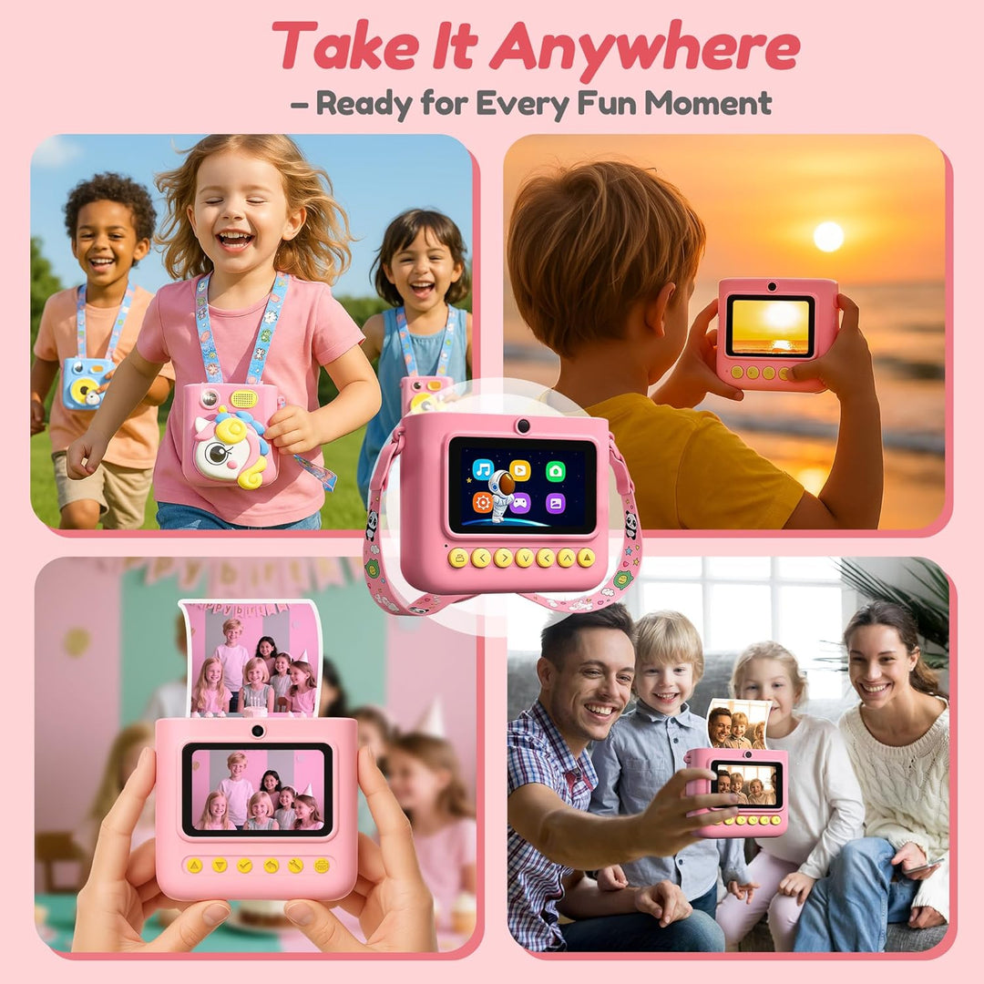 ROHSCE Cámara instantánea para niños, cámara de impresión digital d...