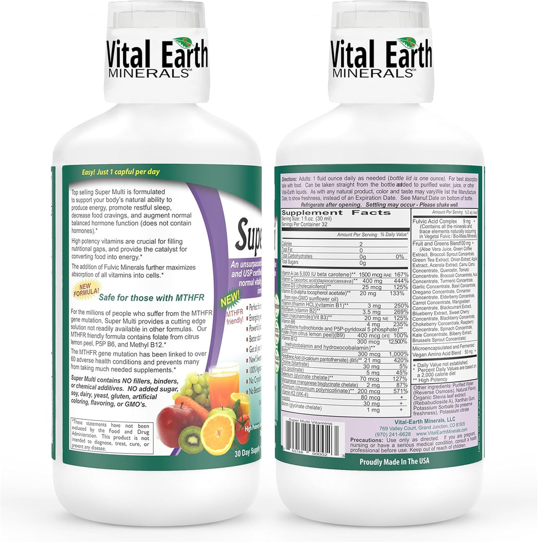 Vital Earth Minerals Super Multi - Multivitaminas líquidas para muj...