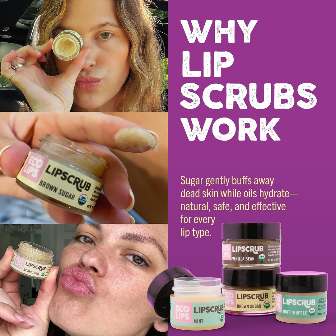 Eco Lips Lip Sugar SCRUB - Paquete de 2 (2 frascos de 0.5 onzas) 10...
