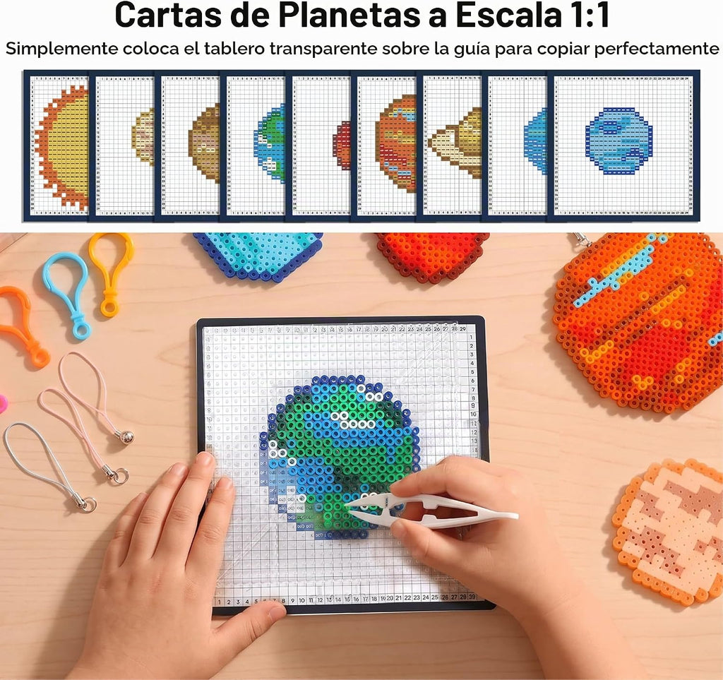 Caydo Kit de cuentas fusibles del sistema solar, juguetes STEM de ciencia