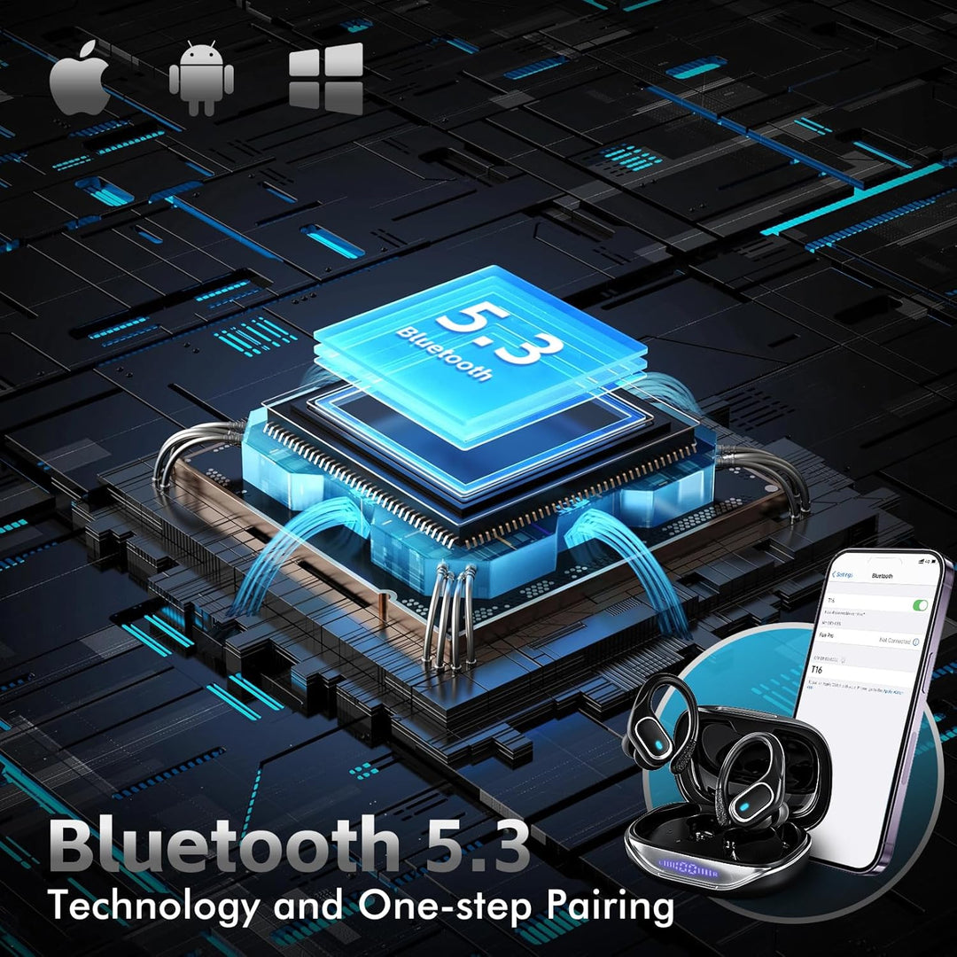 HAOYUYAN Auriculares inalámbricos Bluetooth 5.3 con reproducción de...