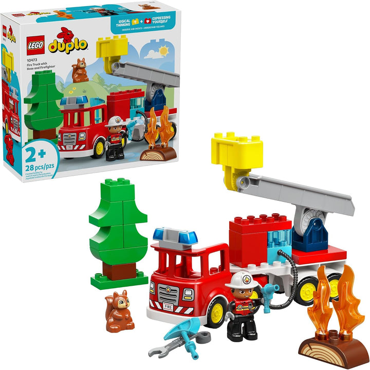 LEGO DUPLO Town Camión de bomberos con manguera y juguete de constr...