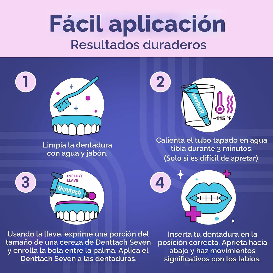 Denttach Seven Denture Adhesive, adhesivo termoplástico para dentad...
